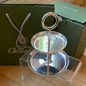 Christofle Silver Two-Tier Display Stand